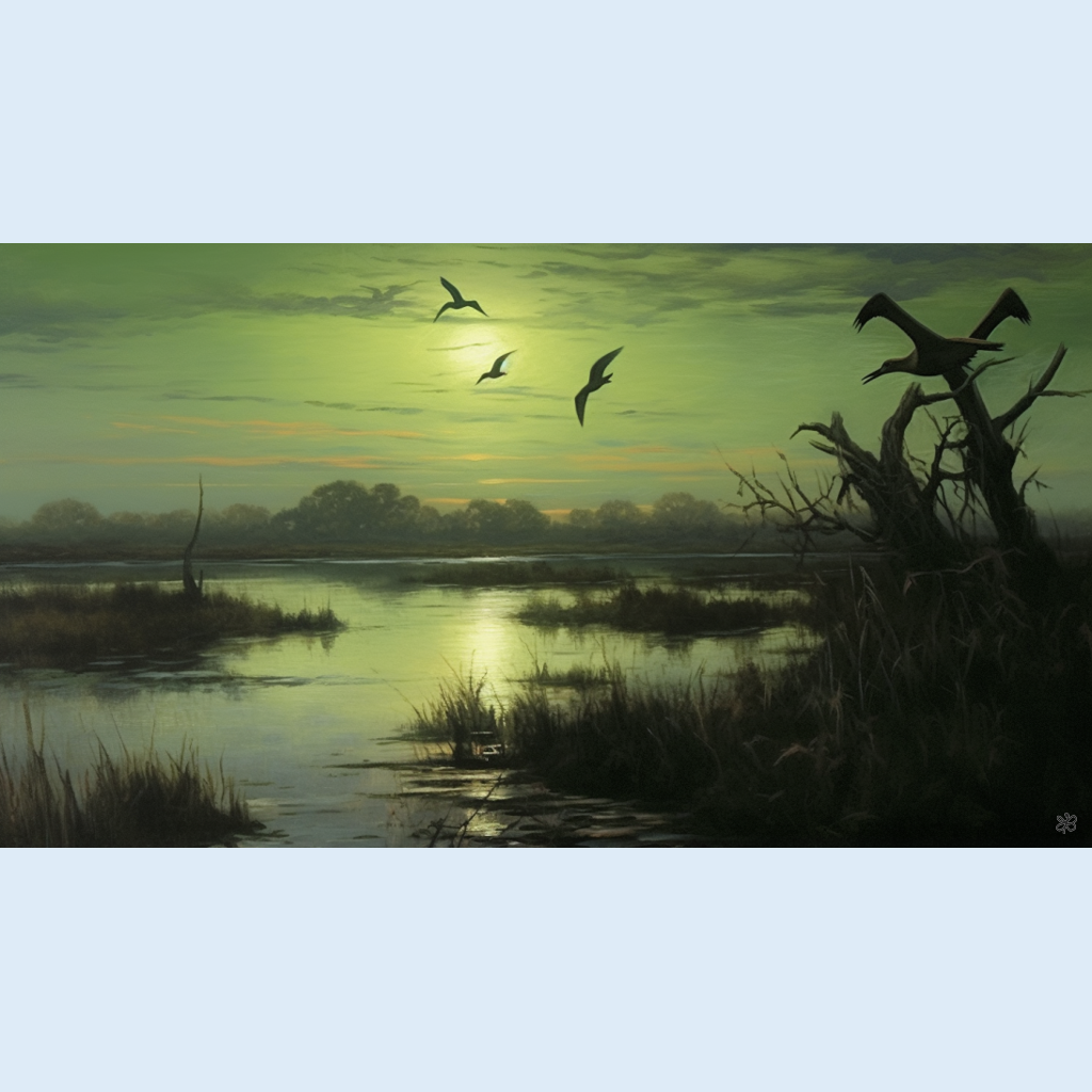 birds over marsh #3