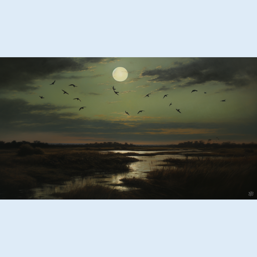 birds over marsh #23
