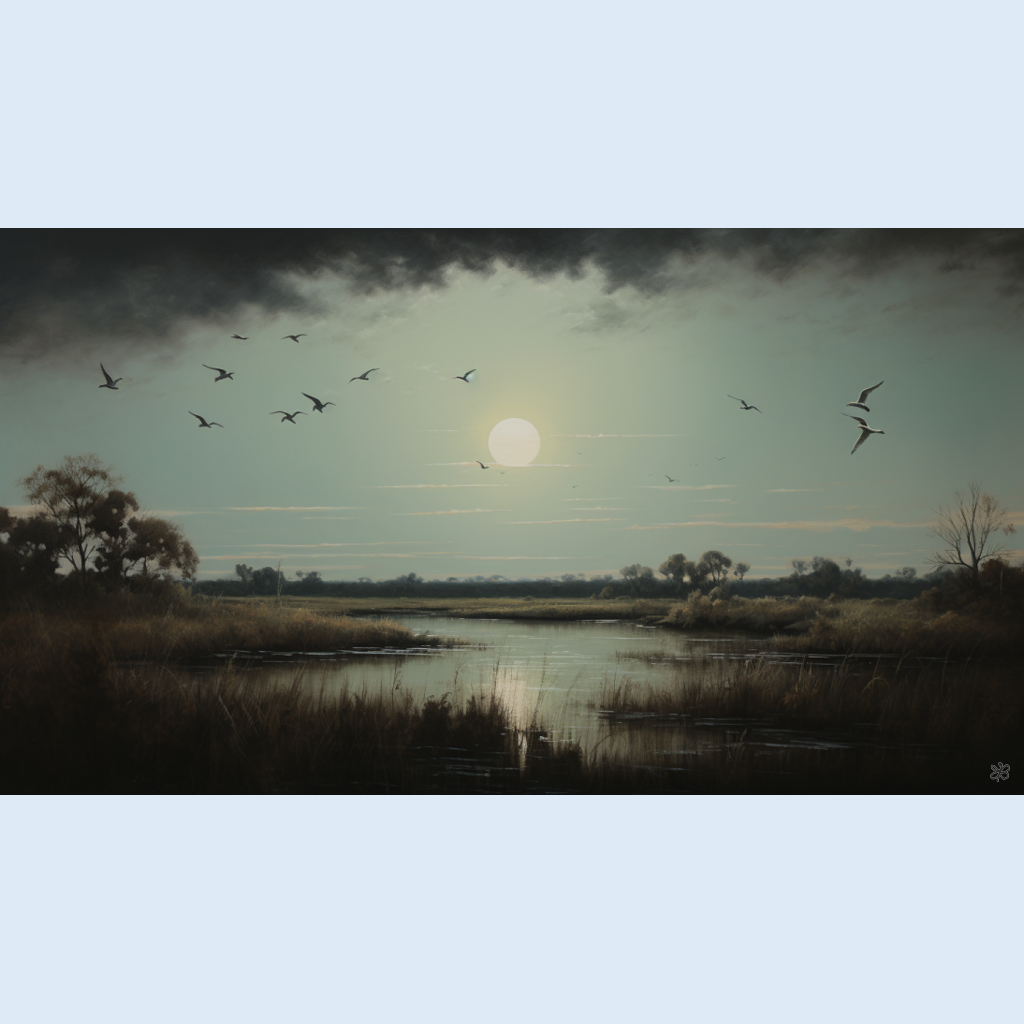 birds over marsh #17