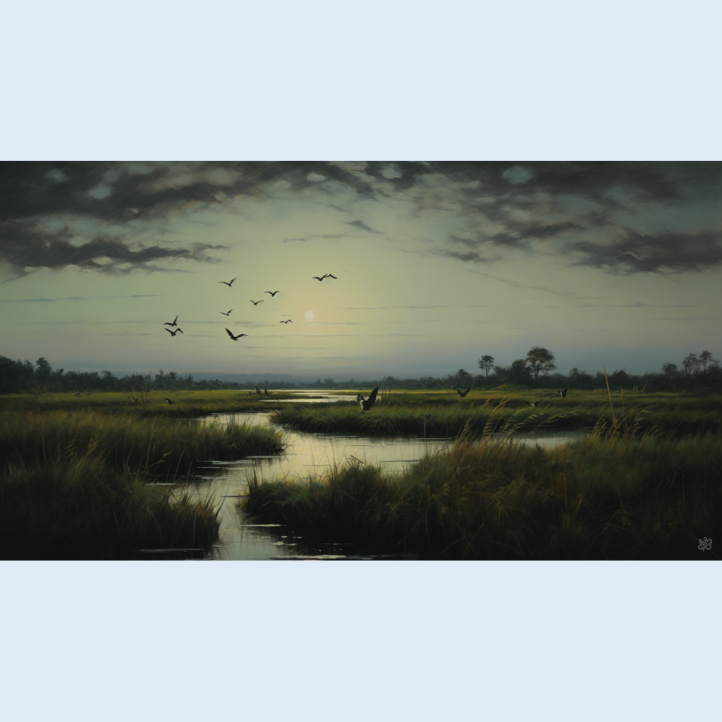 birds over marsh #22