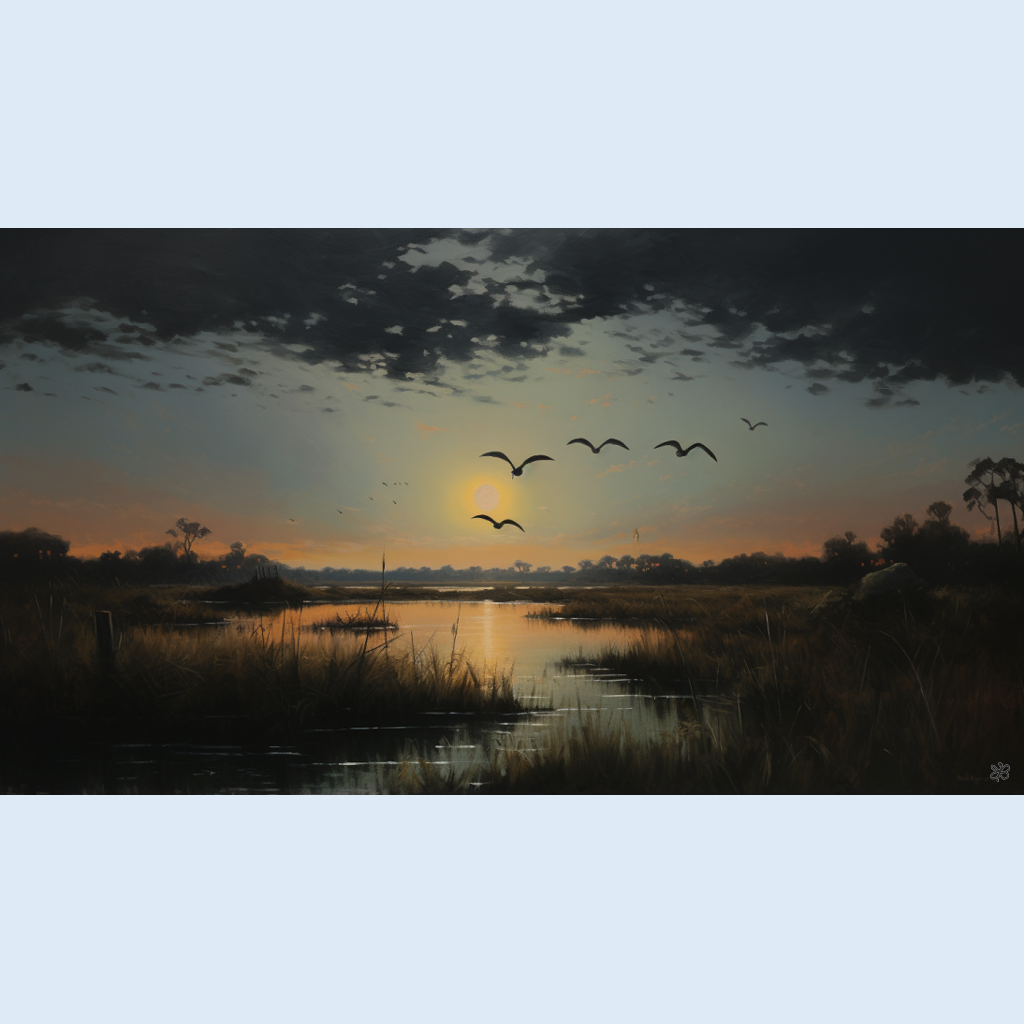 birds over marsh #19