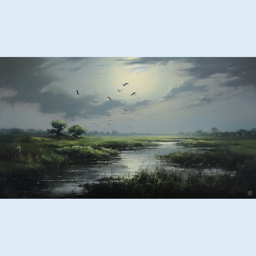 birds over marsh #18