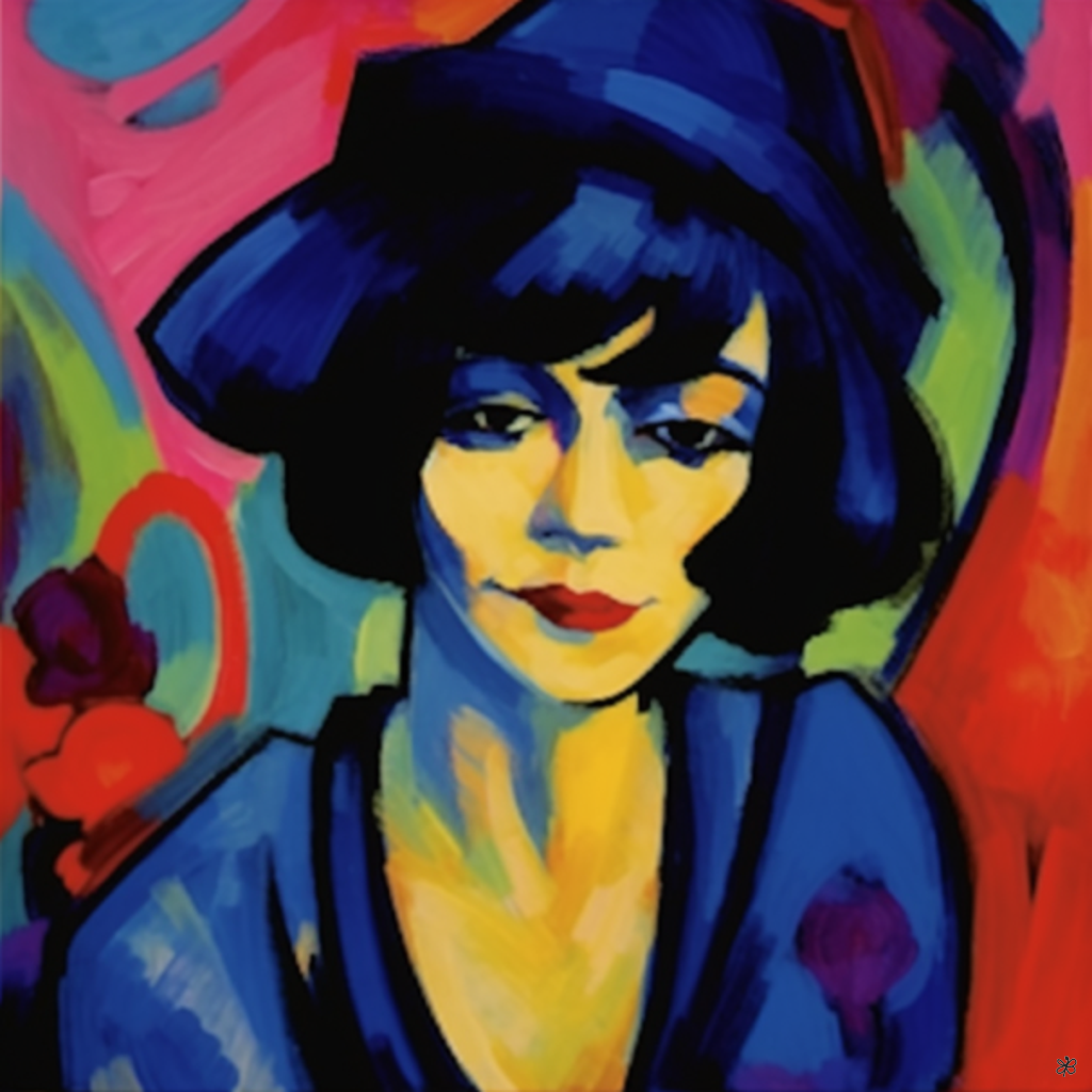 woman in blue and red #4