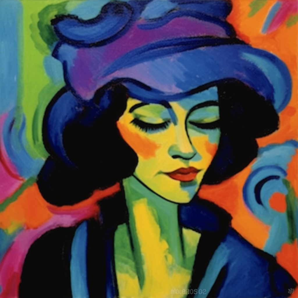 woman in blue and red #7
