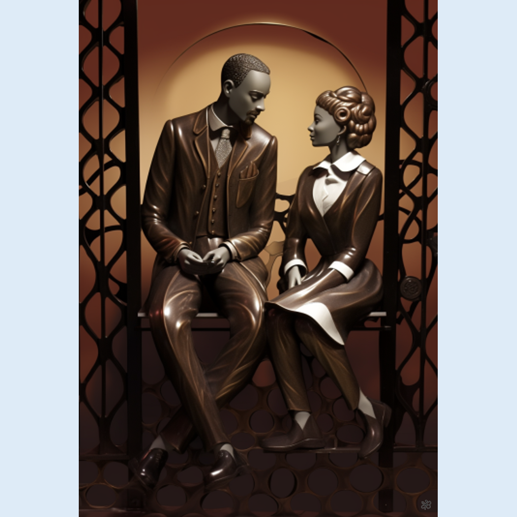 a man and a woman near a bridge #13