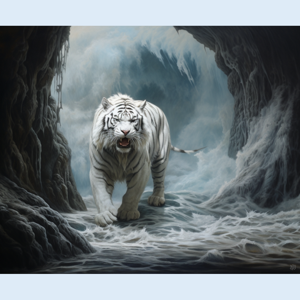 white tiger standing #2