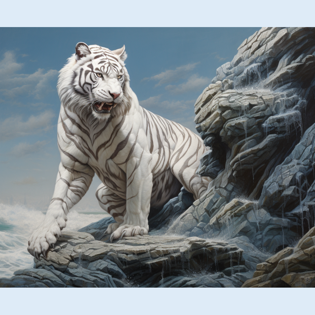white tiger standing #7