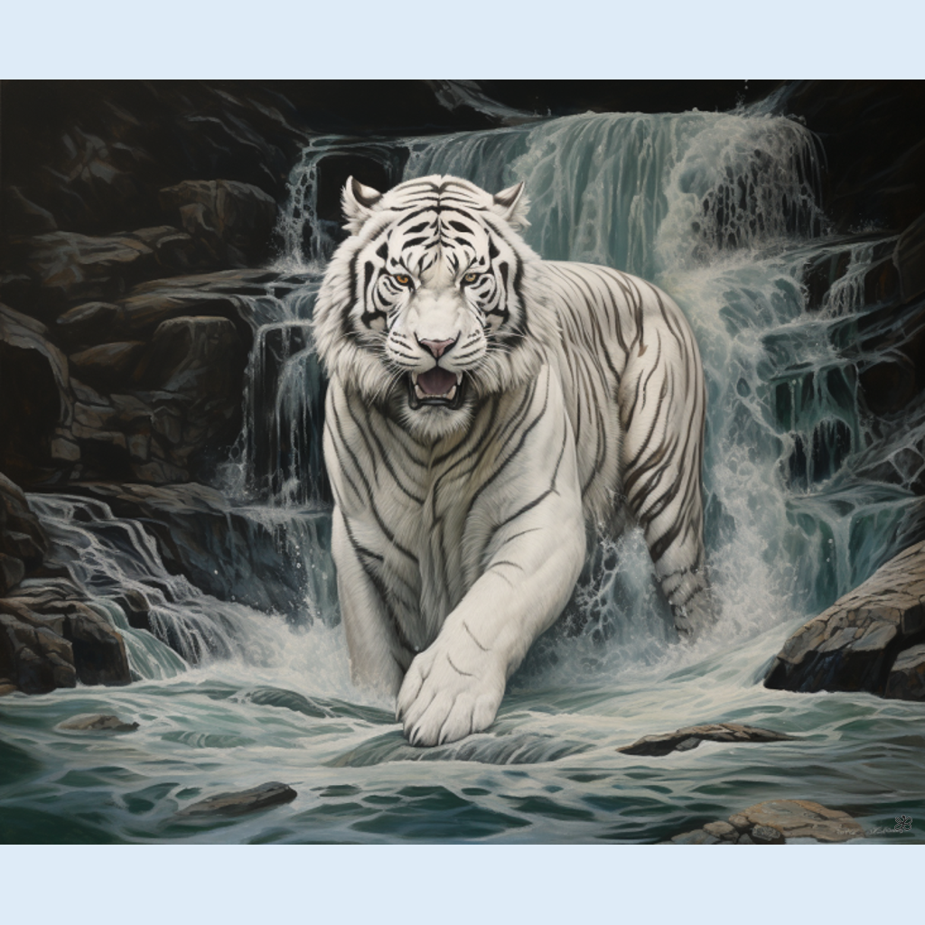 white tiger standing #8