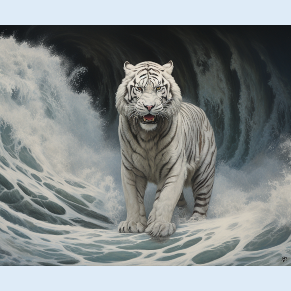 white tiger standing #9
