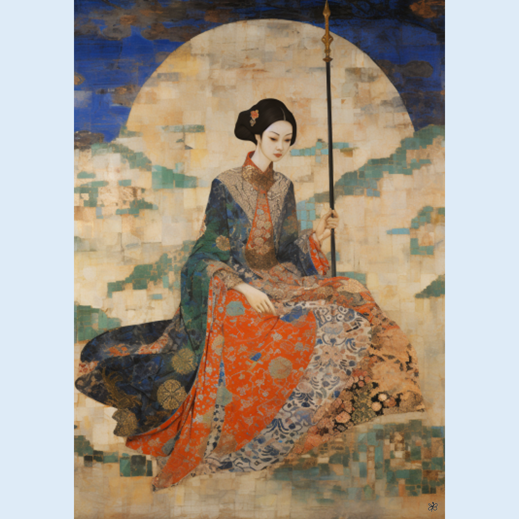 woman with fan and sword #14