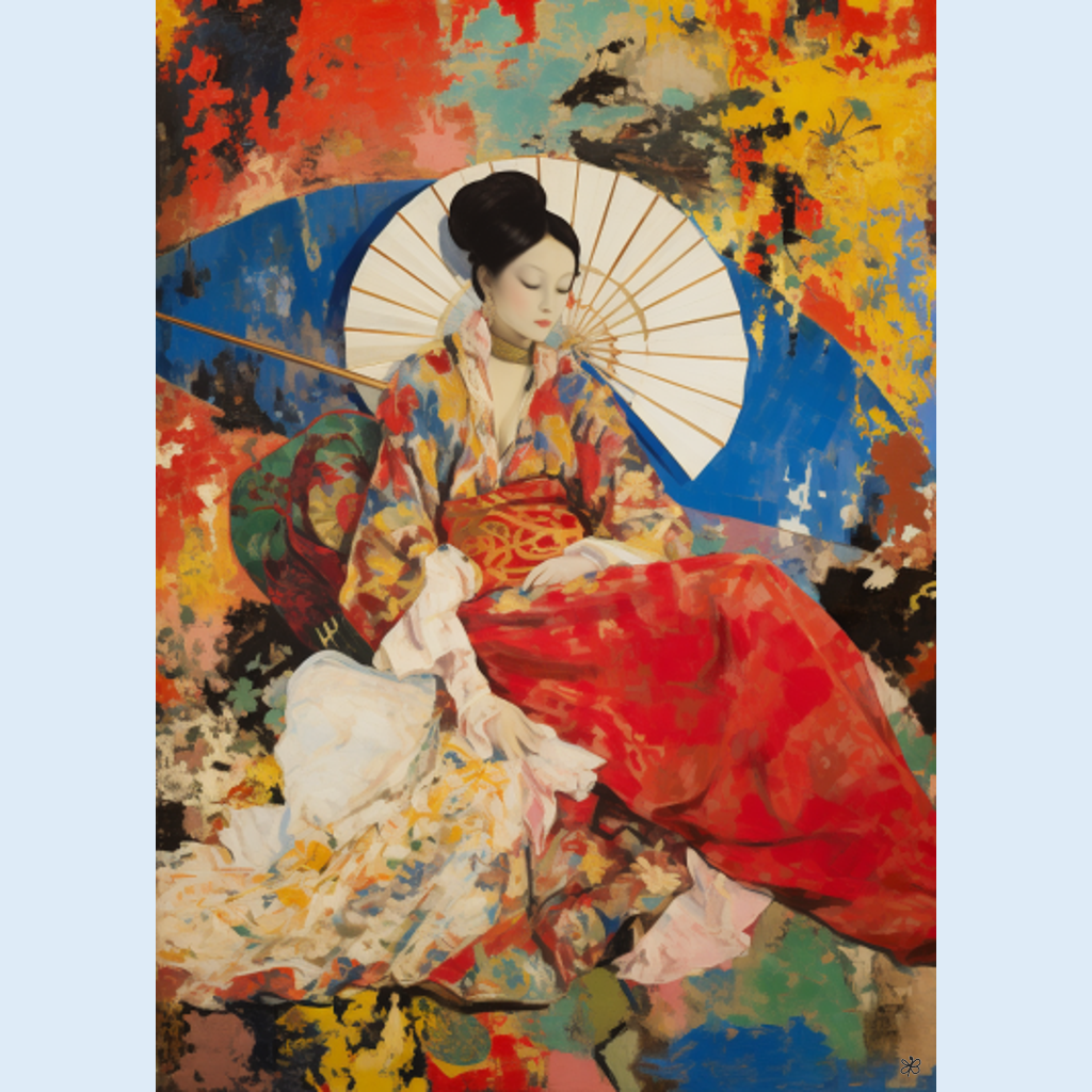 woman with fan and sword #7