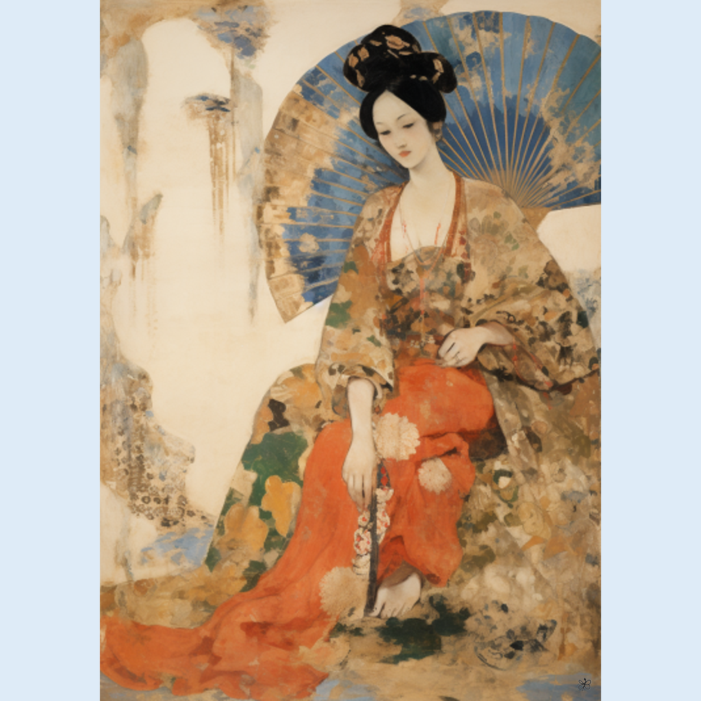 woman with fan and sword #4