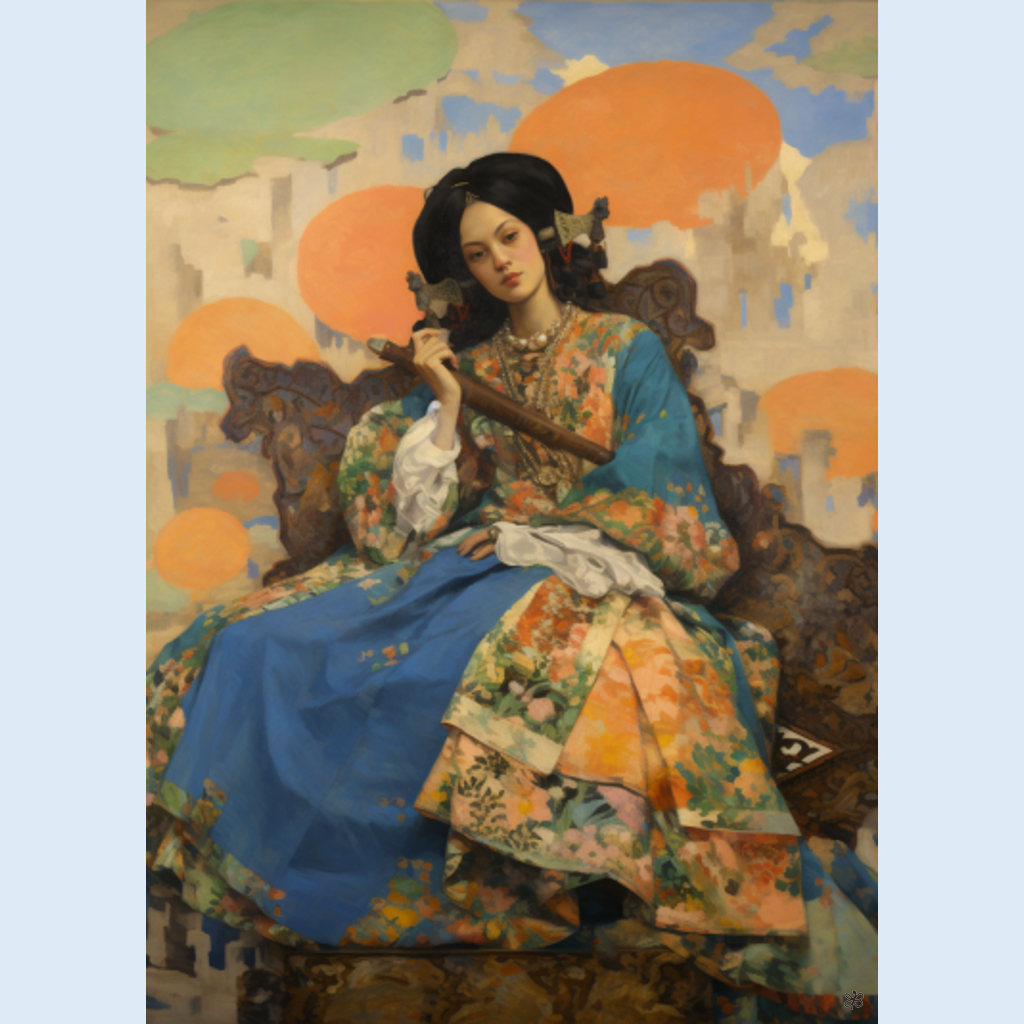 woman with fan and sword #16