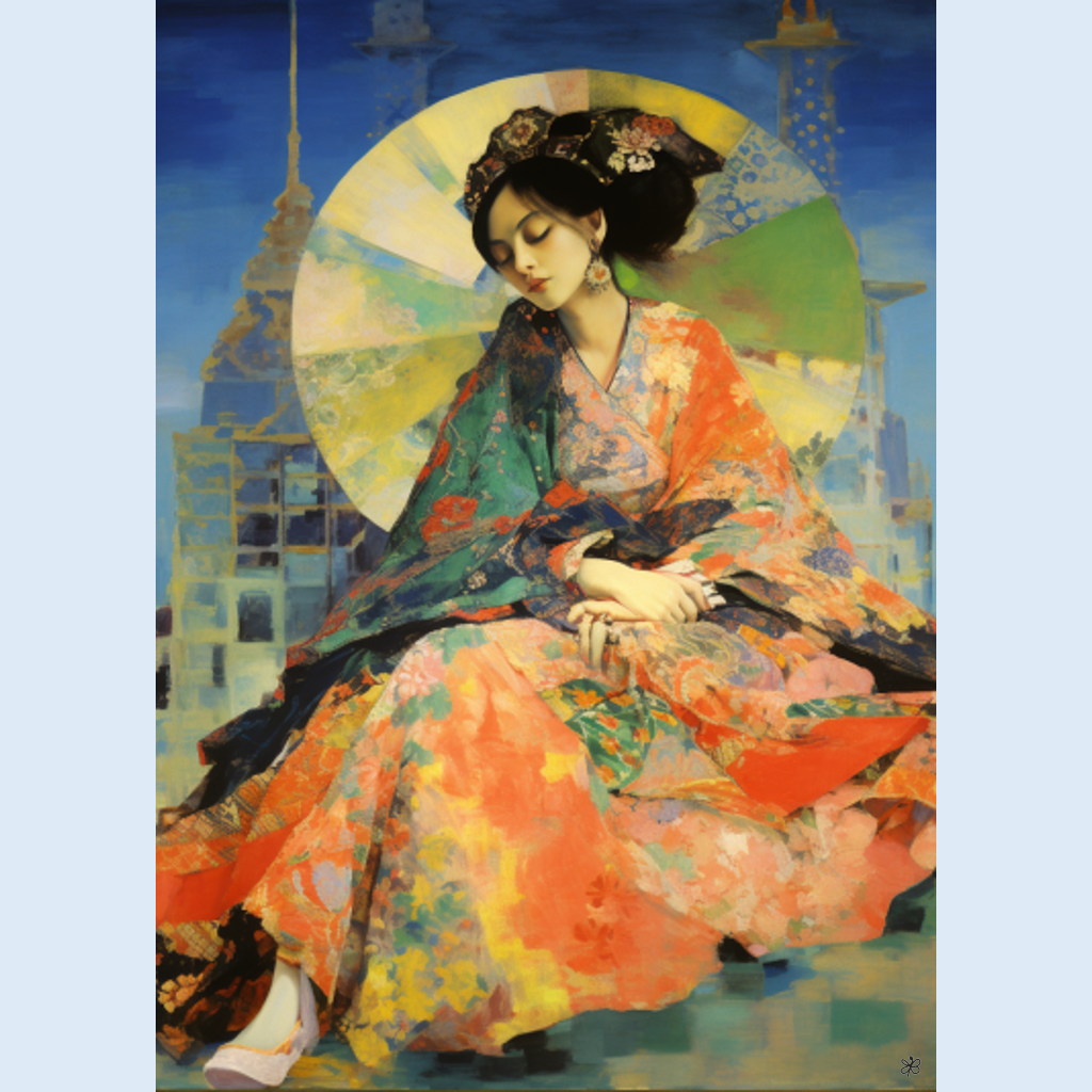 woman with fan and sword #3