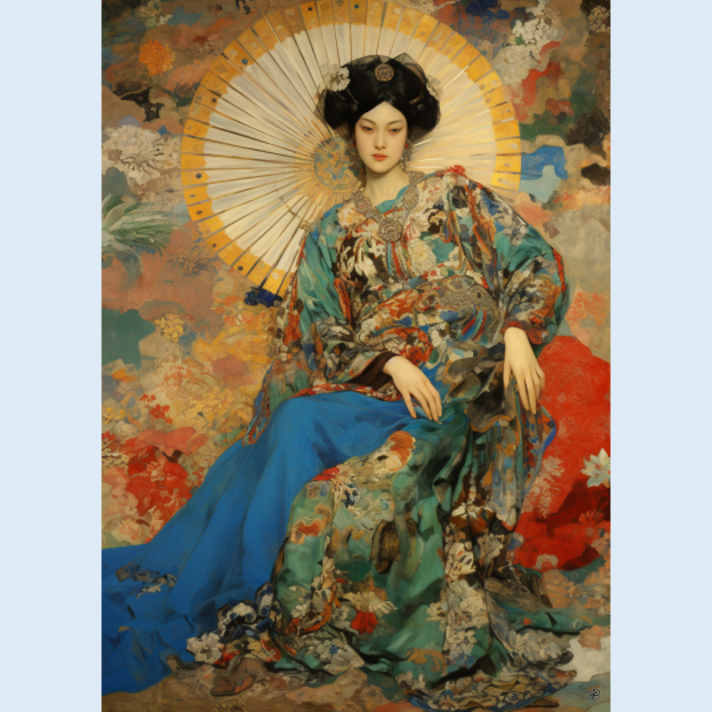 woman with fan and sword #12