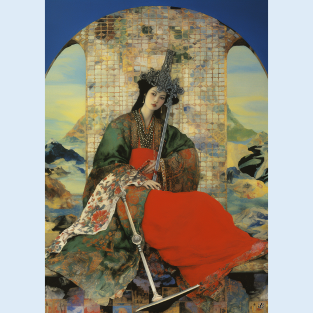 woman with fan and sword #17