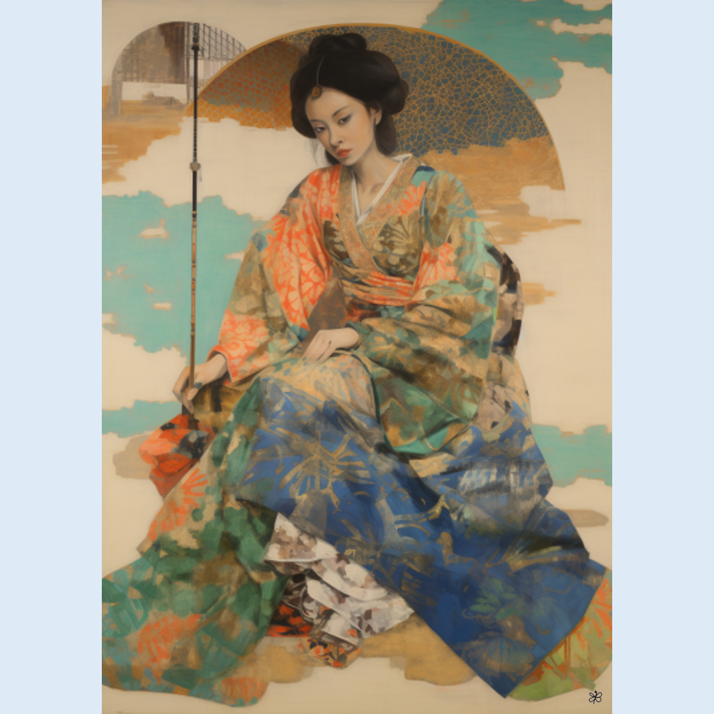 woman with fan and sword #22