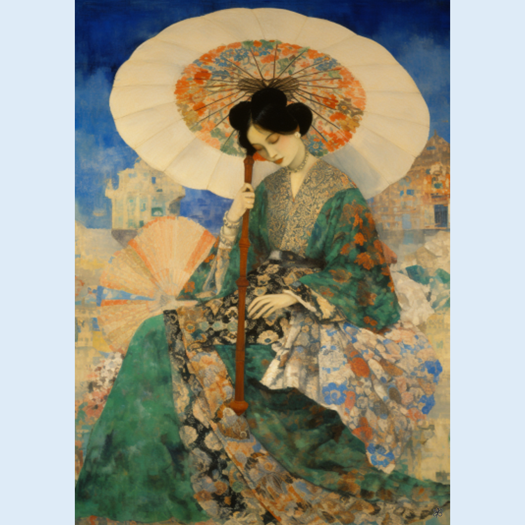 woman with fan and sword #34