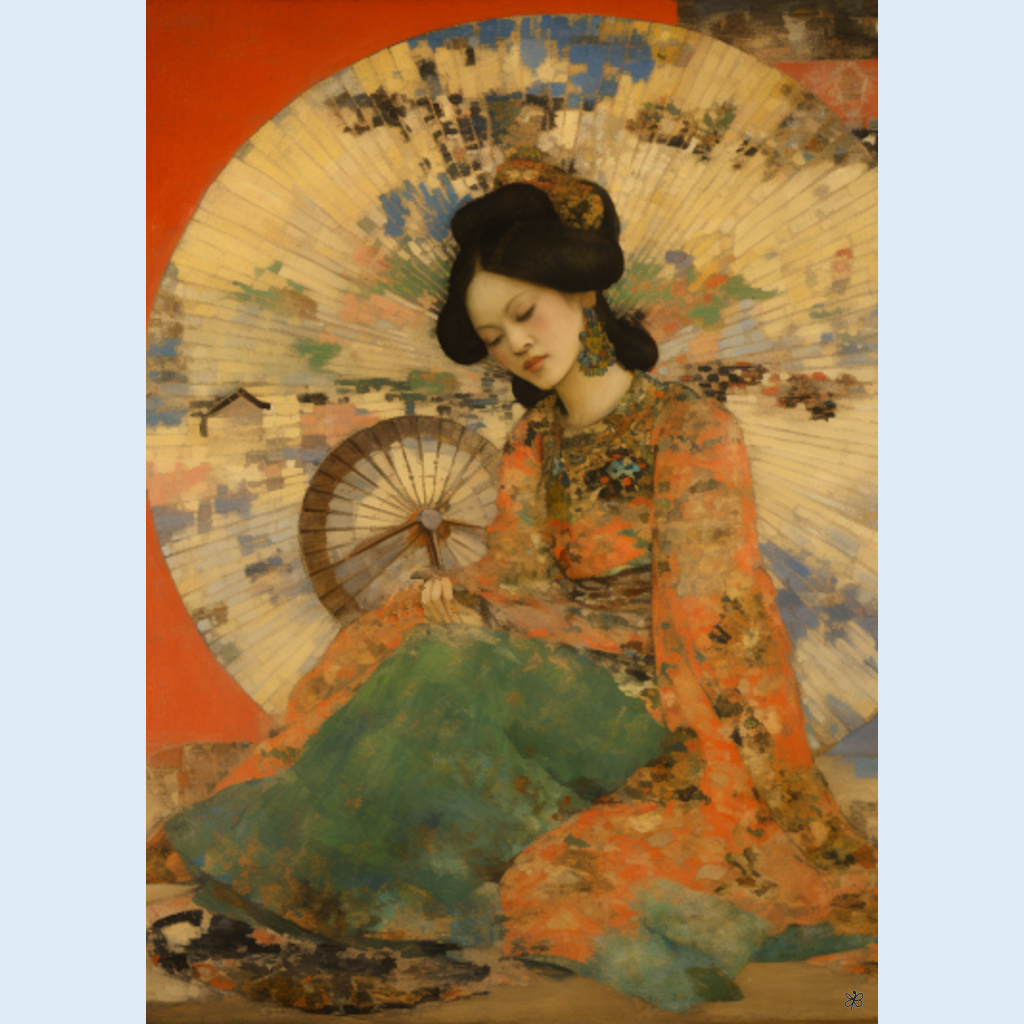 woman with fan and sword #39