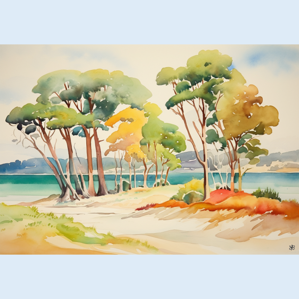 beach with trees #7