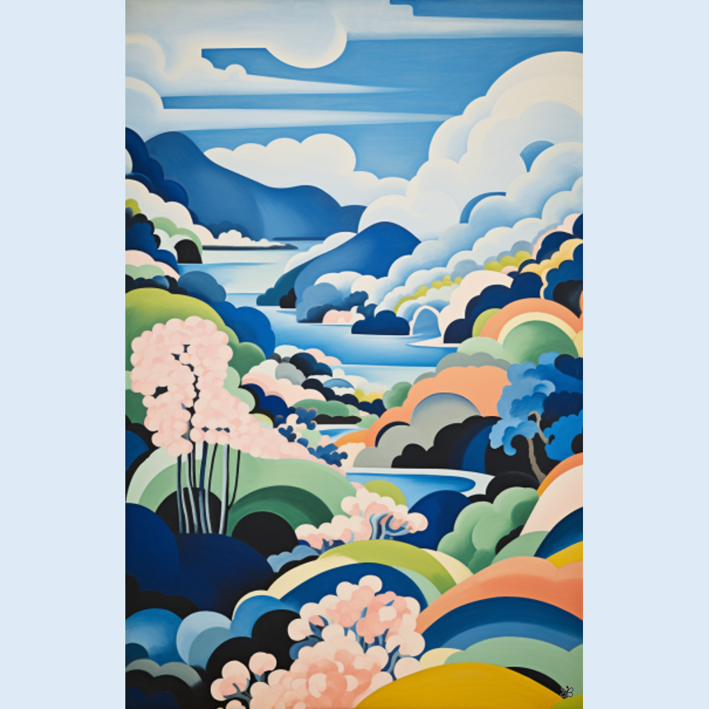 blue and white hills #4