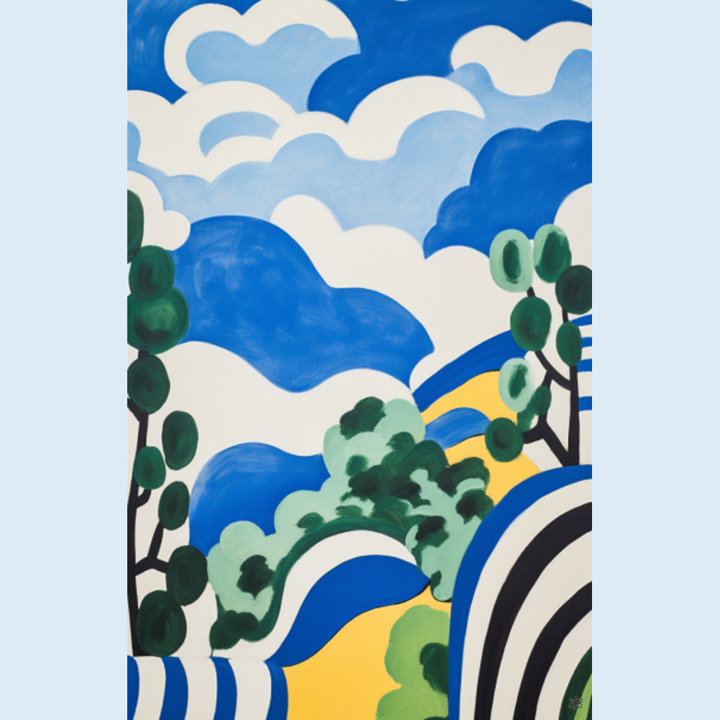 blue and white hills #13