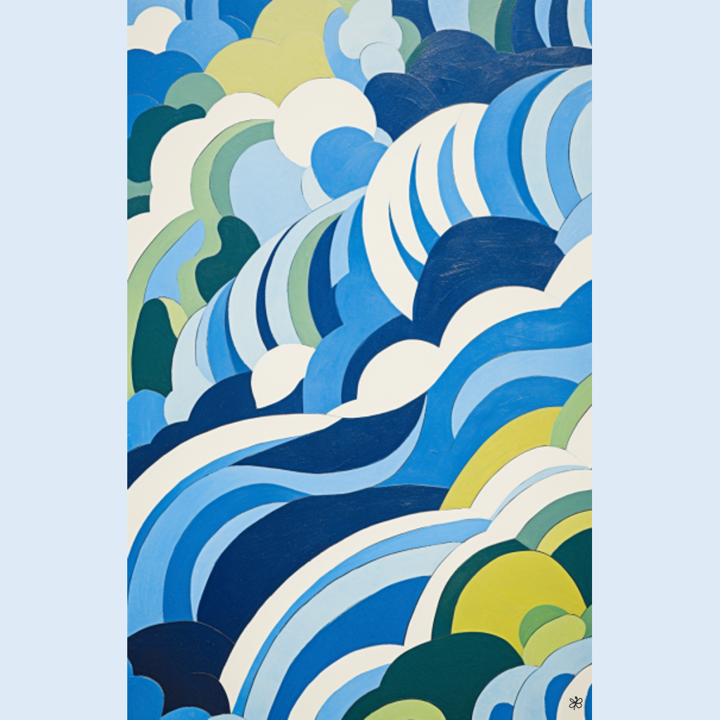 blue and white hills #11
