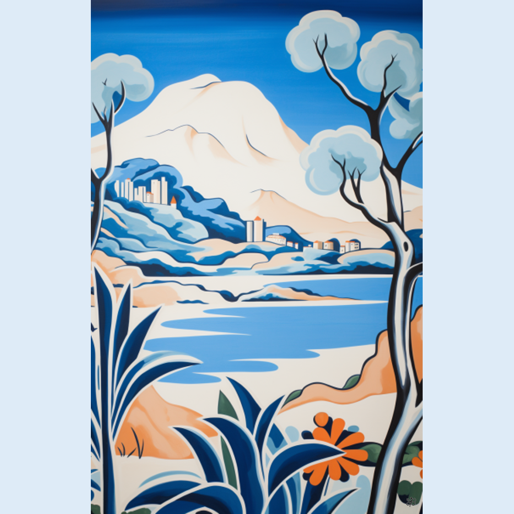 blue and white hills #1
