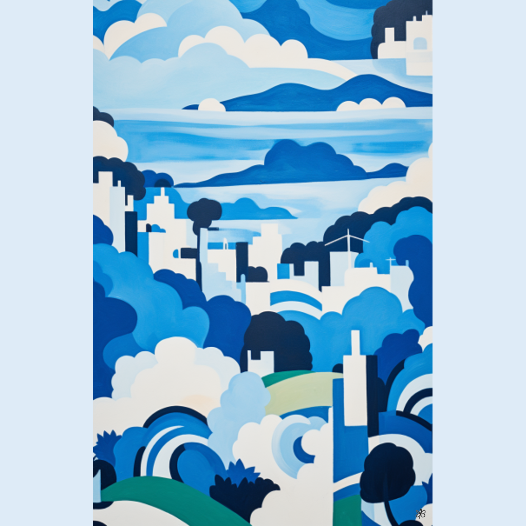 blue and white hills #16