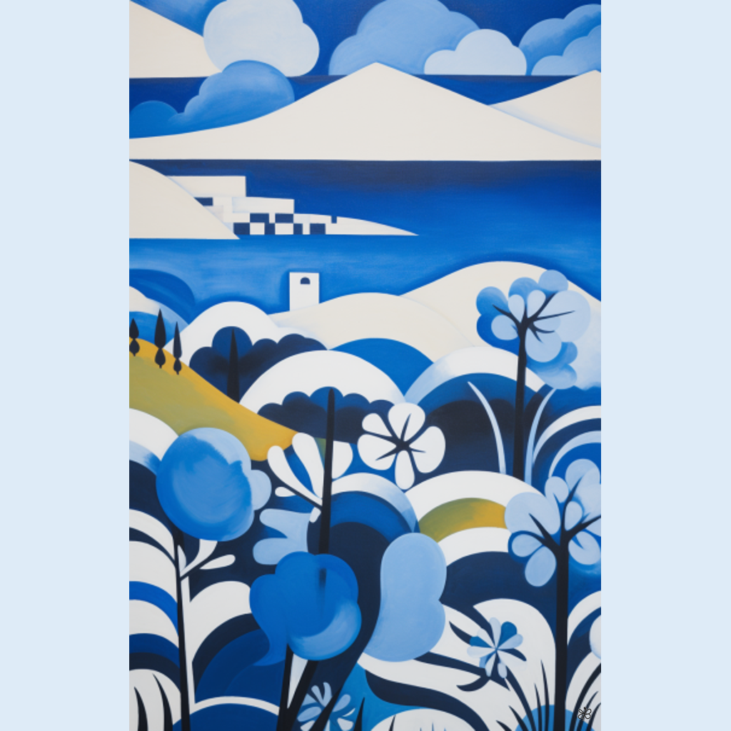 blue and white hills #9