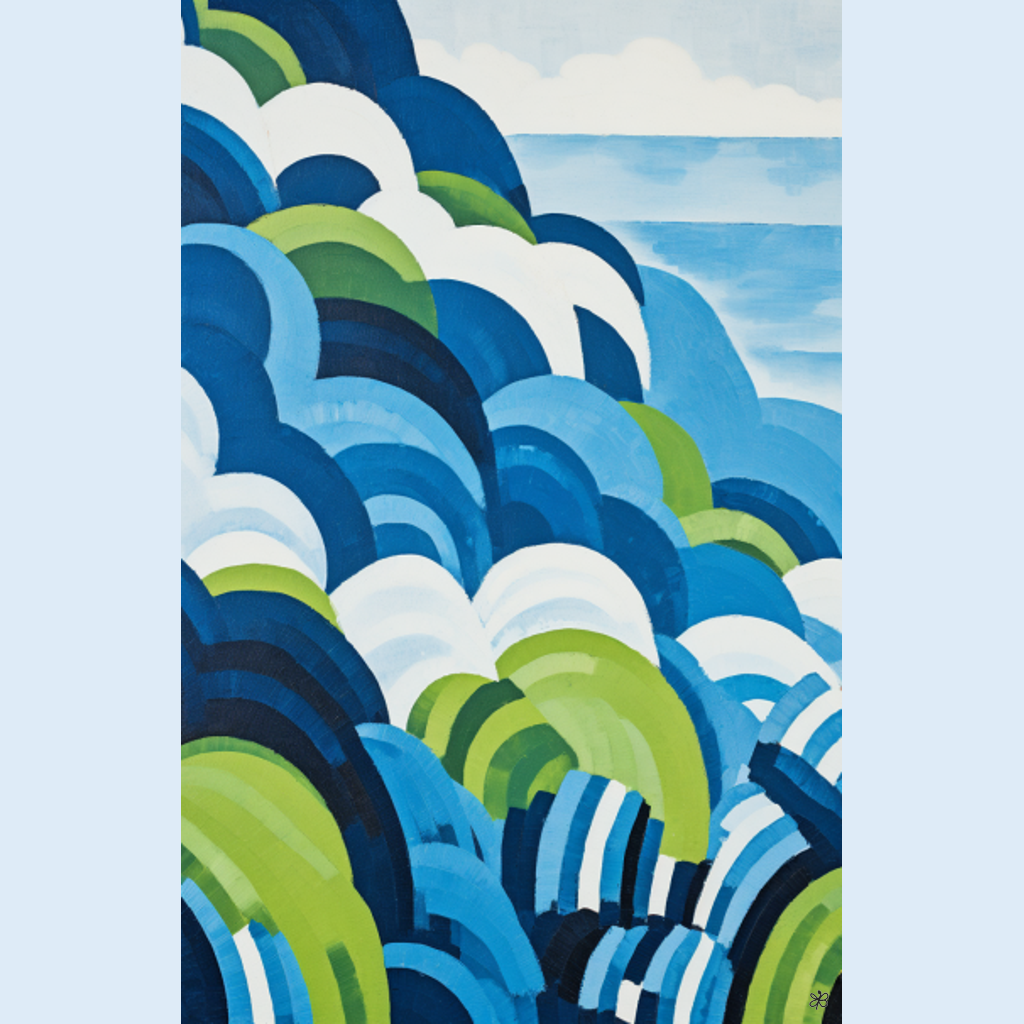 blue and white hills #12