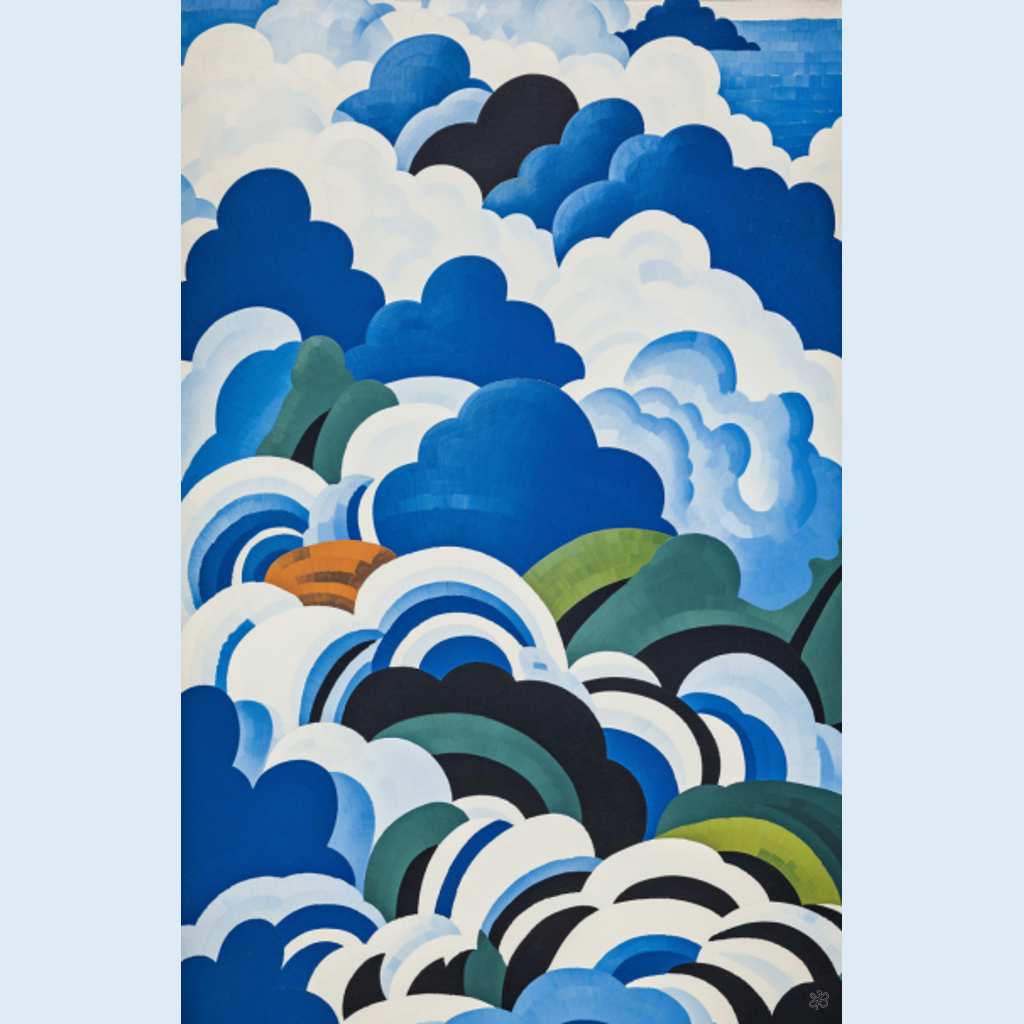 blue and white hills #6