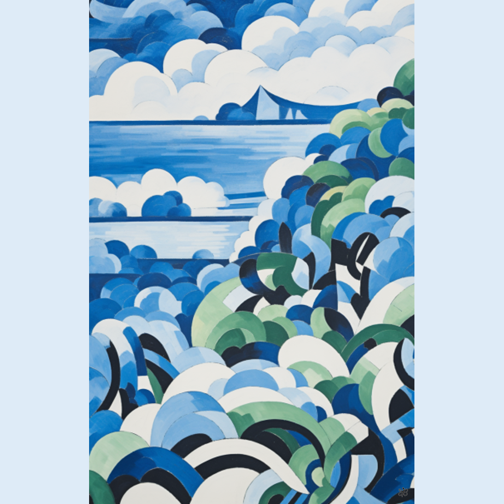 blue and white hills #3