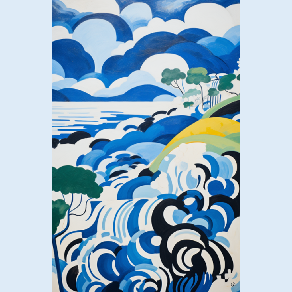 blue and white hills #10