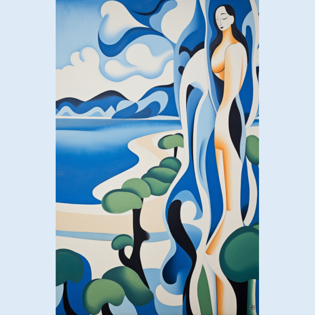 blue and white hills #7