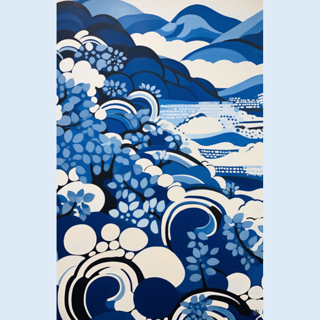 blue and white hills #15