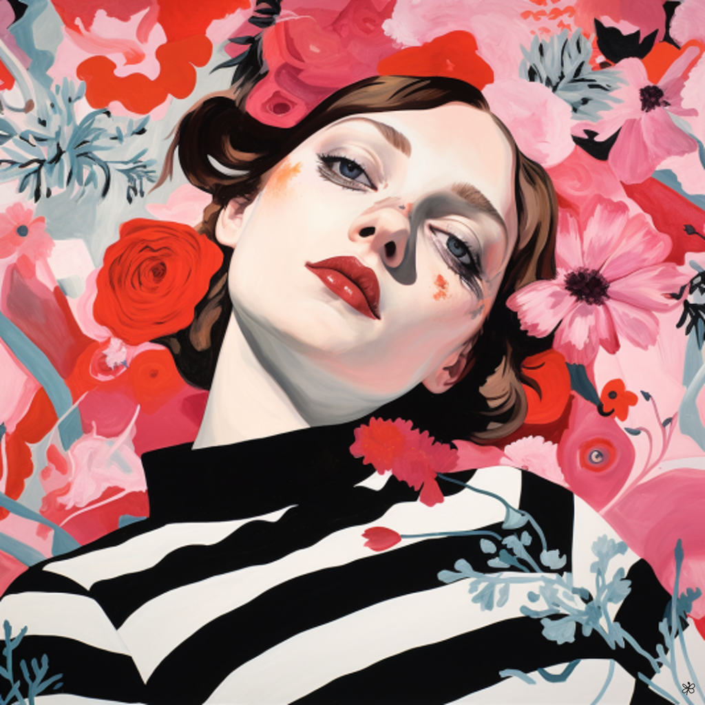 woman on flowers #2
