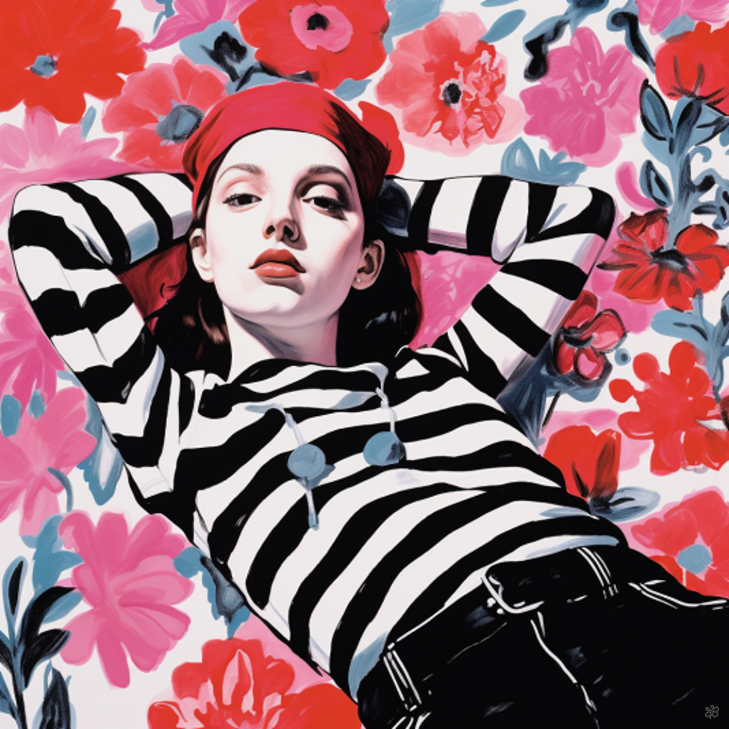 woman on flowers #8