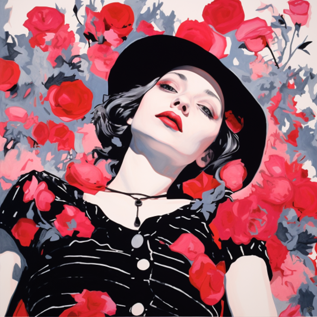 woman on flowers #6