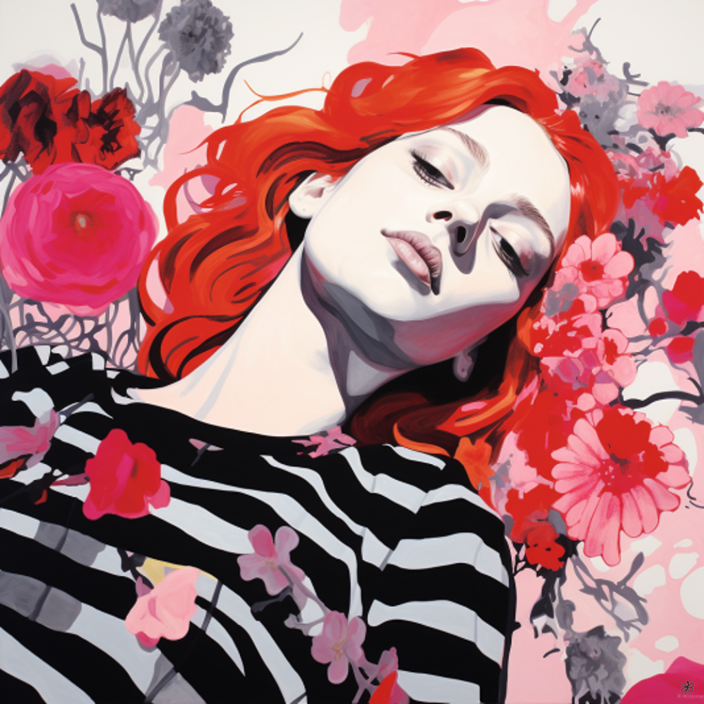 woman on flowers #7