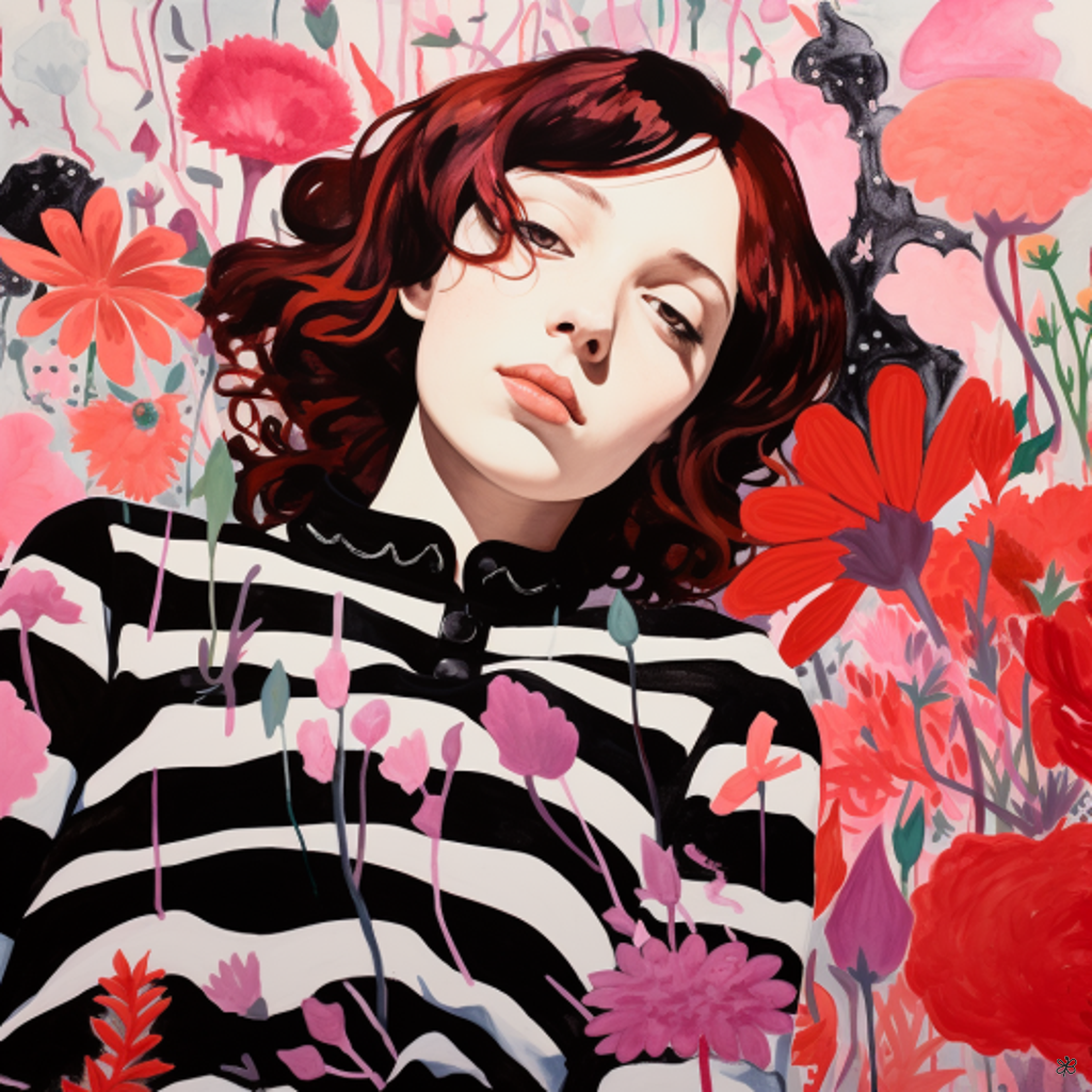 woman on flowers #4