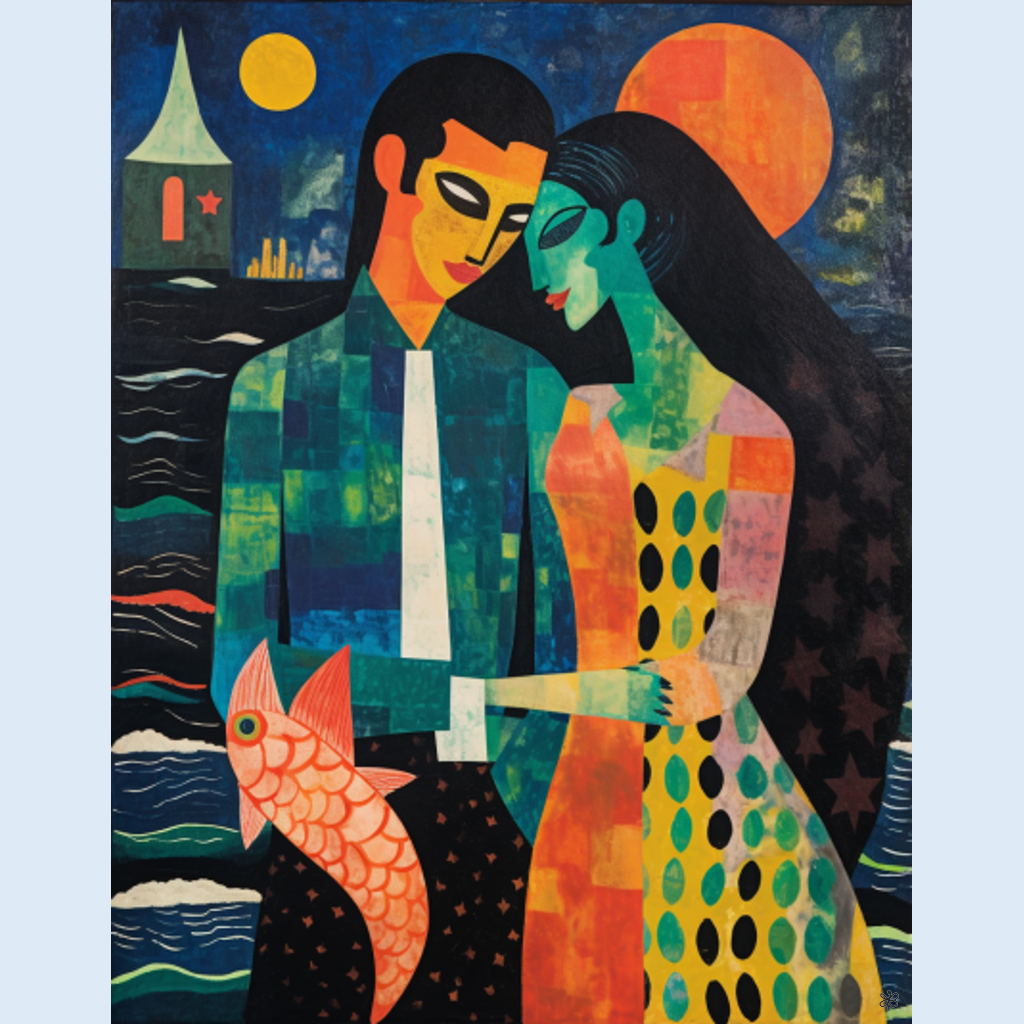 man and woman with mermaid #4