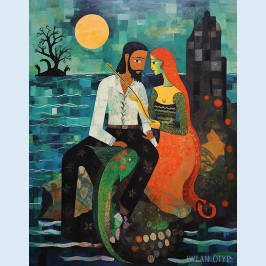 man and woman with mermaid #5