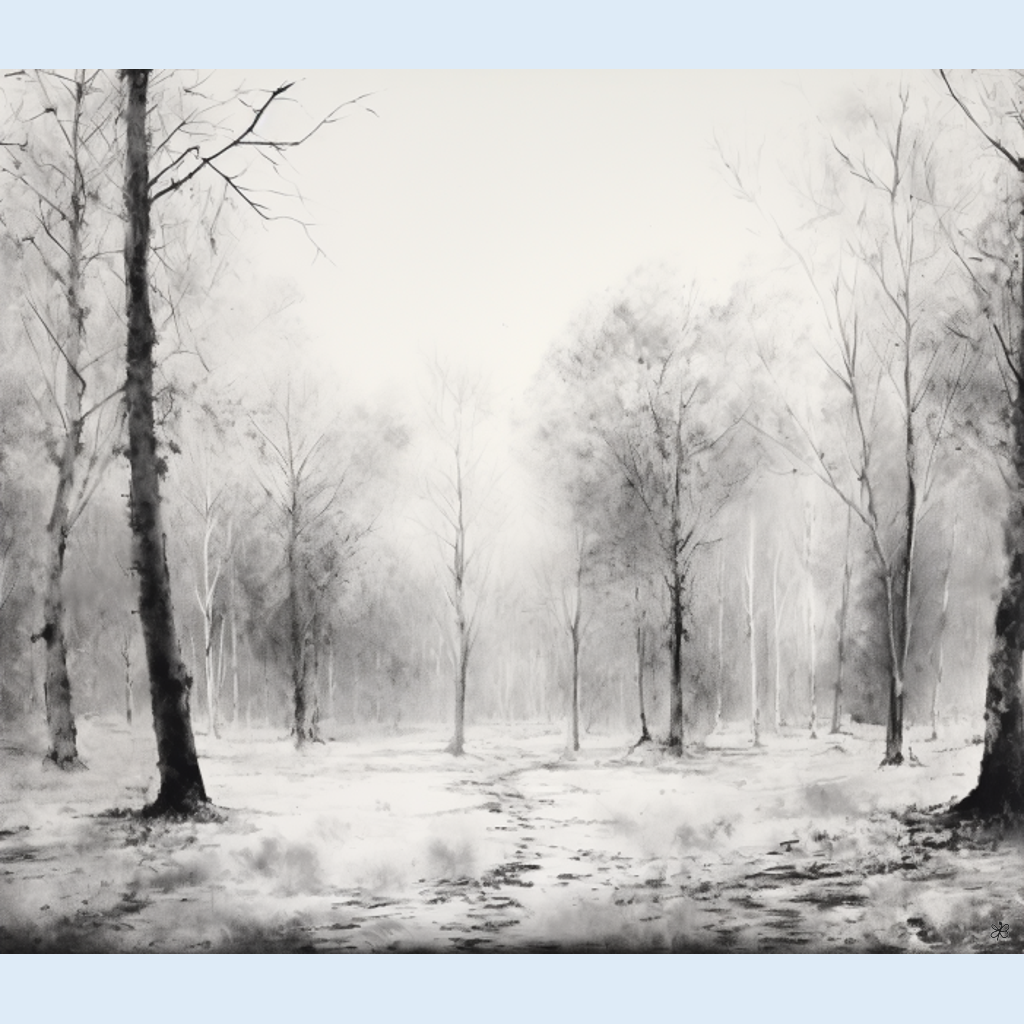 trees black and white #7
