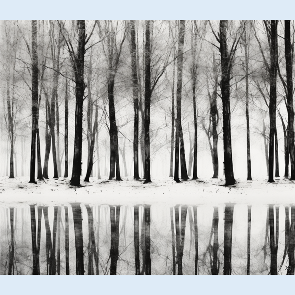 trees black and white #2