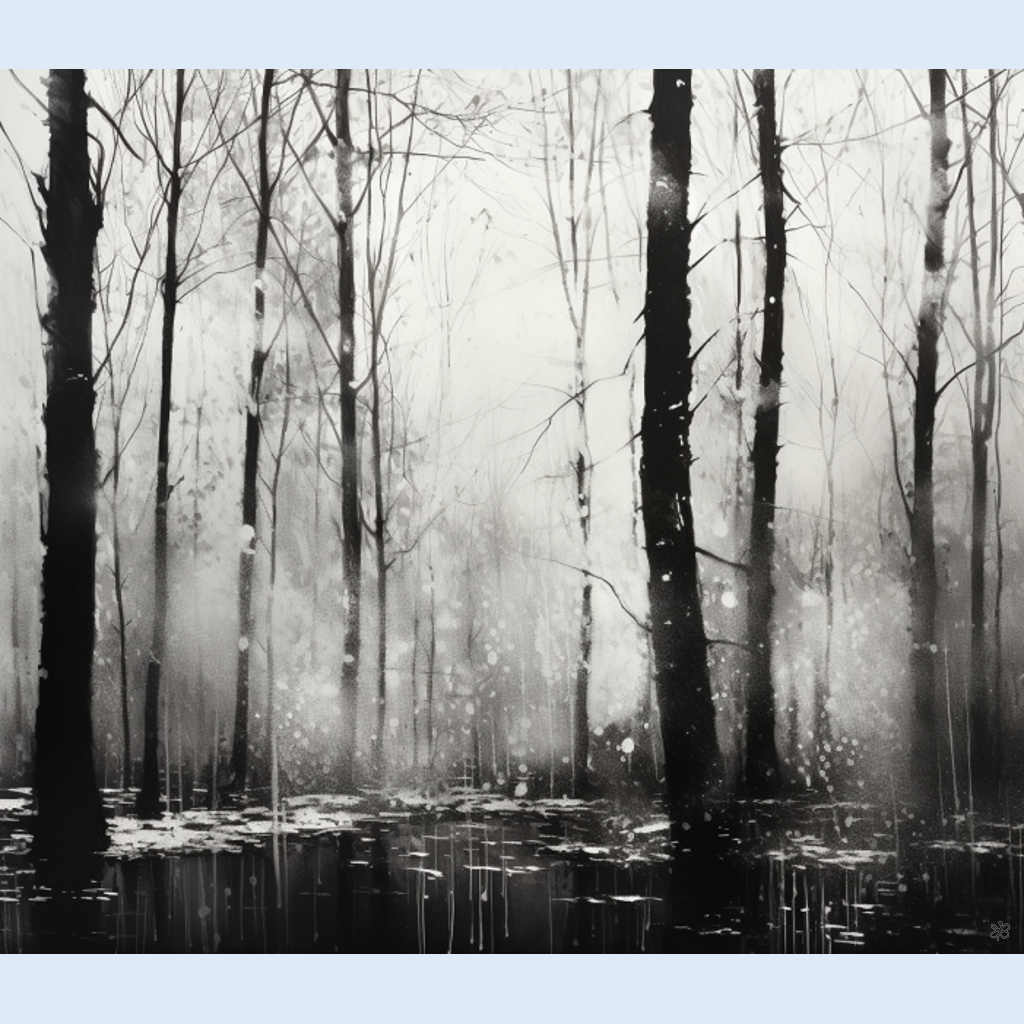 trees black and white #5