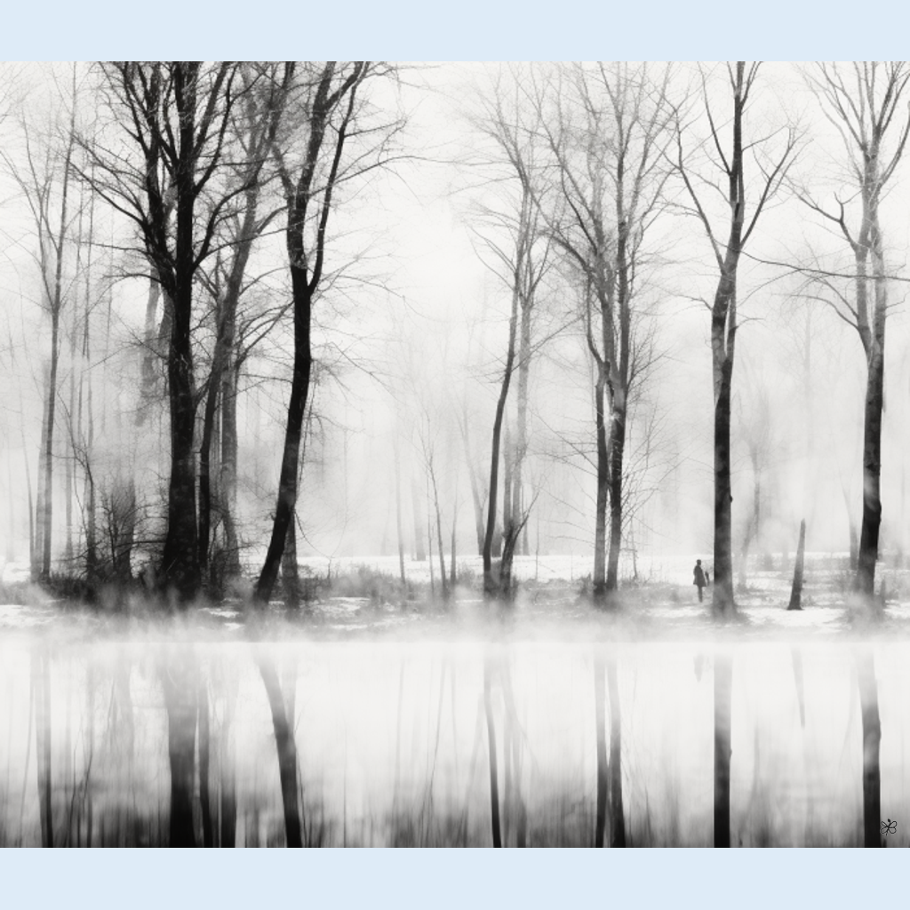 trees black and white #3